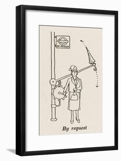 Bus Request Stop-William Heath Robinson-Framed Art Print