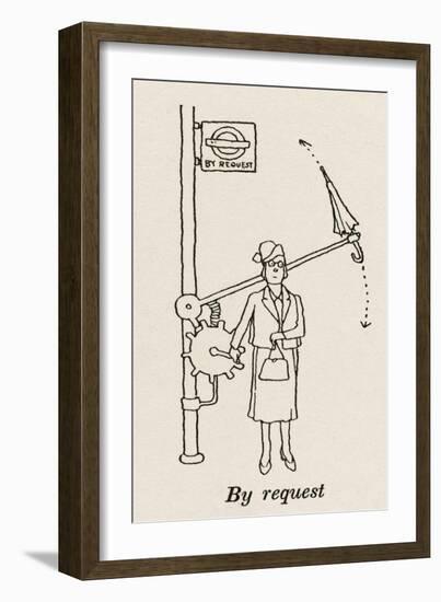 Bus Request Stop-William Heath Robinson-Framed Art Print