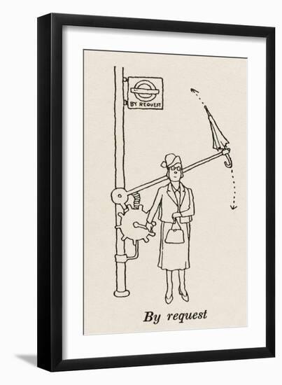 Bus Request Stop-William Heath Robinson-Framed Art Print