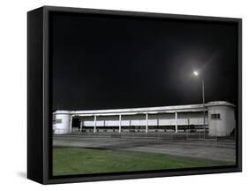 Bus Station at Night-Robert Brook-Framed Stretched Canvas