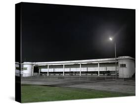 Bus Station at Night-Robert Brook-Stretched Canvas