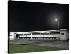 Bus Station at Night-Robert Brook-Stretched Canvas