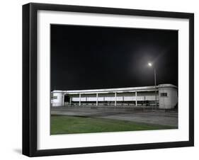Bus Station at Night-Robert Brook-Framed Photographic Print