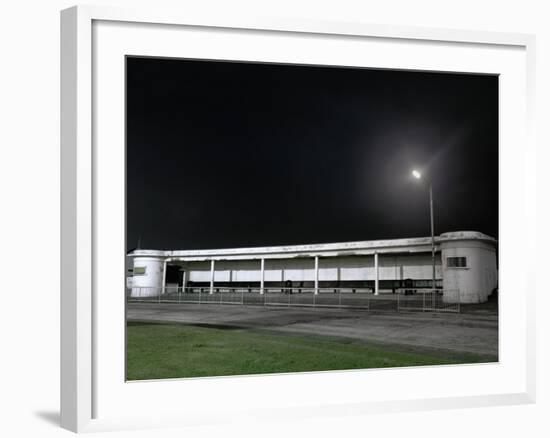 Bus Station at Night-Robert Brook-Framed Photographic Print