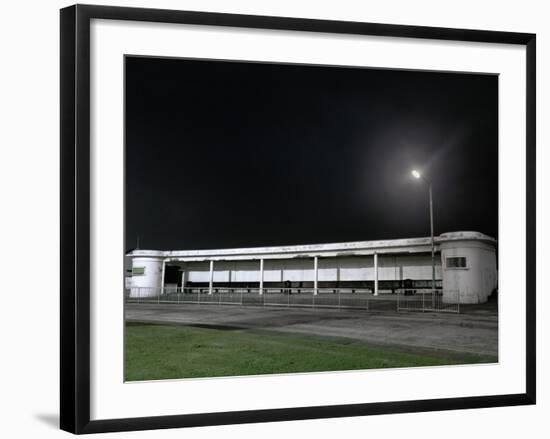 Bus Station at Night-Robert Brook-Framed Photographic Print