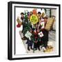 "Bus Stop at Christmas", December 13, 1952-Stevan Dohanos-Framed Giclee Print