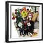 "Bus Stop at Christmas", December 13, 1952-Stevan Dohanos-Framed Giclee Print