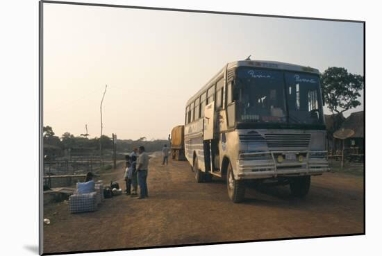 Bus Stop Near Guayaraerin, Bolivia, South America-Mark Chivers-Mounted Photographic Print