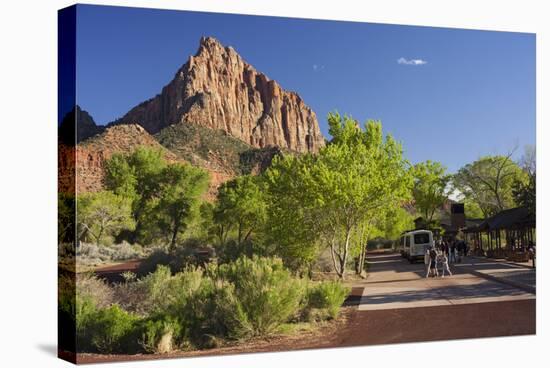 Bus Stop, the Watchman, Zion National Park, Utah, Usa-Rainer Mirau-Stretched Canvas