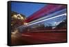 Bus Tower Bridge-Sebastien Lory-Framed Stretched Canvas