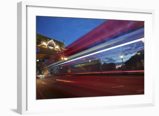 Bus Tower Bridge-Sebastien Lory-Framed Photographic Print