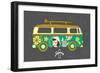 Bus with Surfboard-Naches-Framed Art Print