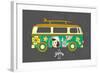 Bus with Surfboard-Naches-Framed Art Print