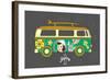 Bus with Surfboard-Naches-Framed Art Print