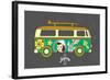 Bus with Surfboard-Naches-Framed Art Print