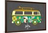 Bus with Surfboard-Naches-Framed Art Print