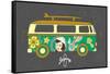 Bus with Surfboard-Naches-Framed Stretched Canvas