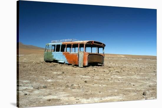Bus Wreck, Near Chilean Border, Salar De Uyuni, Bolivia, South America-Mark Chivers-Stretched Canvas