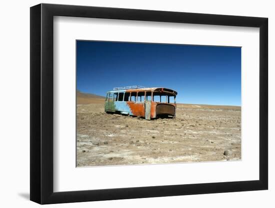 Bus Wreck, Near Chilean Border, Salar De Uyuni, Bolivia, South America-Mark Chivers-Framed Photographic Print