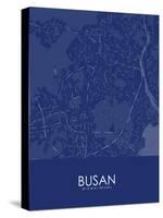 Busan, Korea, Republic of Blue Map-null-Stretched Canvas