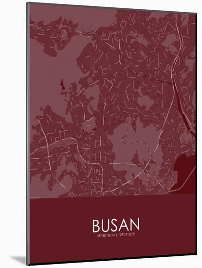 Busan, Korea, Republic of Red Map-null-Mounted Poster