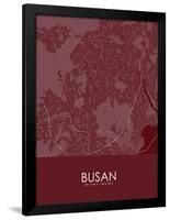 Busan, Korea, Republic of Red Map-null-Framed Poster