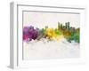 Busan Skyline in Watercolor Background-paulrommer-Framed Art Print