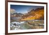 Buscagna Valley, Alpe Devero, Ossola Valley, Piedmont, Italy. Sunrise in Buscagna Valley in Autumn.-ClickAlps-Framed Photographic Print