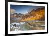 Buscagna Valley, Alpe Devero, Ossola Valley, Piedmont, Italy. Sunrise in Buscagna Valley in Autumn.-ClickAlps-Framed Photographic Print