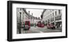 Buses and taxis in Oxford Street, London-Pangea Images-Framed Art Print