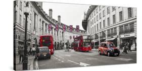 Buses and taxis in Oxford Street, London-Pangea Images-Stretched Canvas