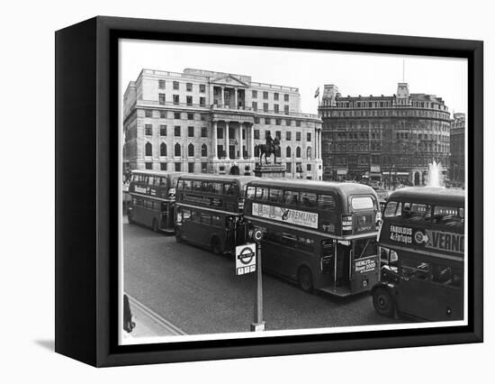 Buses at Trafalgar Squ-null-Framed Stretched Canvas