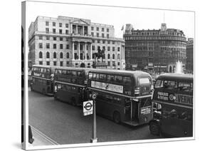 Buses at Trafalgar Squ-null-Stretched Canvas