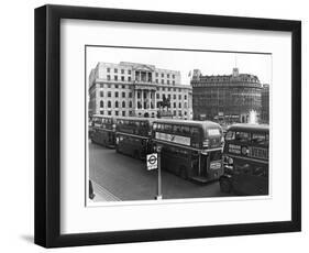 Buses at Trafalgar Squ-null-Framed Photographic Print