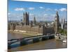 Buses Crossing Westminster Bridge by Houses of Parliament, London, England, United Kingdom, Europe-Walter Rawlings-Mounted Photographic Print