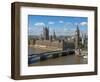 Buses Crossing Westminster Bridge by Houses of Parliament, London, England, United Kingdom, Europe-Walter Rawlings-Framed Photographic Print