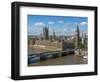 Buses Crossing Westminster Bridge by Houses of Parliament, London, England, United Kingdom, Europe-Walter Rawlings-Framed Photographic Print