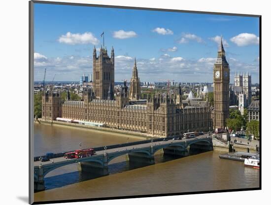 Buses Crossing Westminster Bridge by Houses of Parliament, London, England, United Kingdom, Europe-Walter Rawlings-Mounted Photographic Print