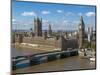 Buses Crossing Westminster Bridge by Houses of Parliament, London, England, United Kingdom, Europe-Walter Rawlings-Mounted Photographic Print
