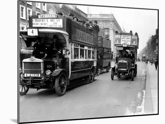 Buses Driven by Volunteers Seen Here in Oxford Street During the 10th Day of the General Strike-Staff-Mounted Photographic Print