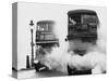 Buses Pass Through Smoke Screens-null-Stretched Canvas