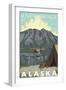 Bush Plane & Fishing, Anchorage, Alaska-Lantern Press-Framed Art Print
