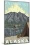Bush Plane & Fishing, Anchorage, Alaska-Lantern Press-Mounted Art Print