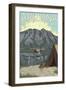 Bush Plane Fishing - Arizona-Lantern Press-Framed Art Print