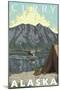 Bush Plane & Fishing, Curry, Alaska-Lantern Press-Mounted Art Print