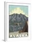 Bush Plane & Fishing, Denali National Park, Alaska-Lantern Press-Framed Art Print