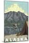 Bush Plane & Fishing, Denali National Park, Alaska-Lantern Press-Mounted Art Print