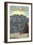 Bush Plane & Fishing, Idaho-Lantern Press-Framed Art Print