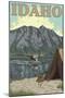 Bush Plane & Fishing, Idaho-Lantern Press-Mounted Art Print