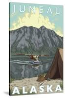 Bush Plane & Fishing, Juneau, Alaska-Lantern Press-Stretched Canvas